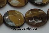 CTE1729 15.5 inches 20mm faceted coin yellow tiger eye beads