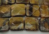 CTE1733 15.5 inches 14*14mm faceted square yellow tiger eye beads