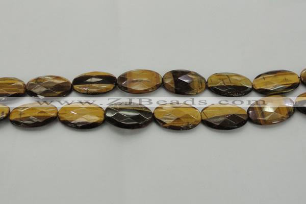 CTE1740 15.5 inches 18*25mm faceted oval yellow tiger eye beads