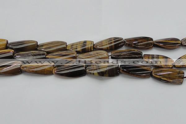 CTE1744 15.5 inches 15*30mm twisted rectangle yellow tiger eye beads