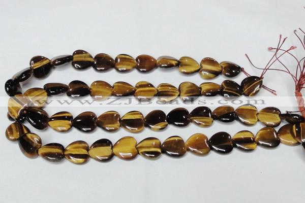 CTE181 15.5 inches 14*14mm heart yellow tiger eye gemstone beads