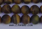 CTE1813 15.5 inches 10mm round matte yellow iron tiger beads