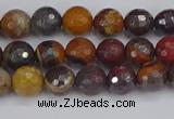 CTE1819 15.5 inches 6mm faceted round red iron tiger beads