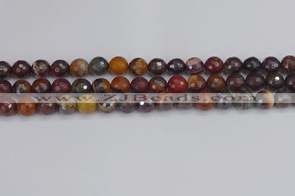 CTE1822 15.5 inches 12mm faceted round red iron tiger beads