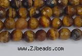 CTE1826 15.5 inches 4mm faceted round yellow tiger eye beads