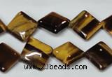 CTE187 15.5 inches 12*12mm diamond yellow tiger eye gemstone beads