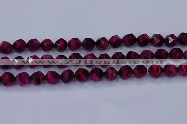 CTE1908 15.5 inches 10mm faceted nuggets red tiger eye beads