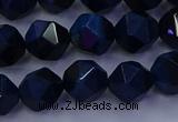 CTE1913 15.5 inches 10mm faceted nuggets blue tiger eye beads