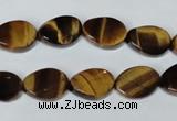 CTE192 15.5 inches 10*14mm twisted oval yellow tiger eye gemstone beads