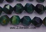 CTE1947 15.5 inches 8mm faceted nuggets green tiger eye beads