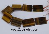 CTE1960 15.5 inches 35*45mm - 35*50mm rectangle yellow tiger eye beads