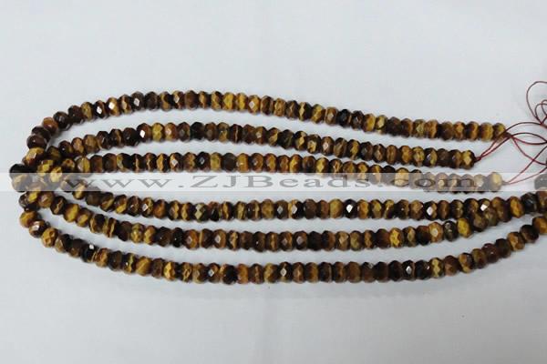 CTE199 15.5 inches 7*10mm faceted rondelle yellow tiger eye gemstone beads