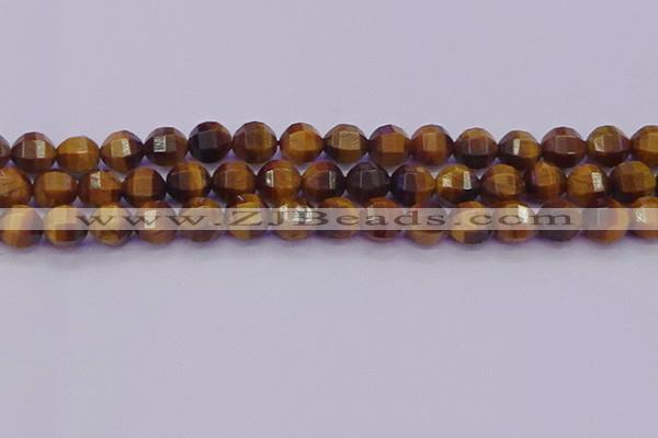 CTE1992 15.5 inches 8mm faceted round yellow tiger eye beads