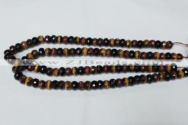 CTE201 15.5 inches 5*8mm faceted rondelle red & yellow tiger eye beads
