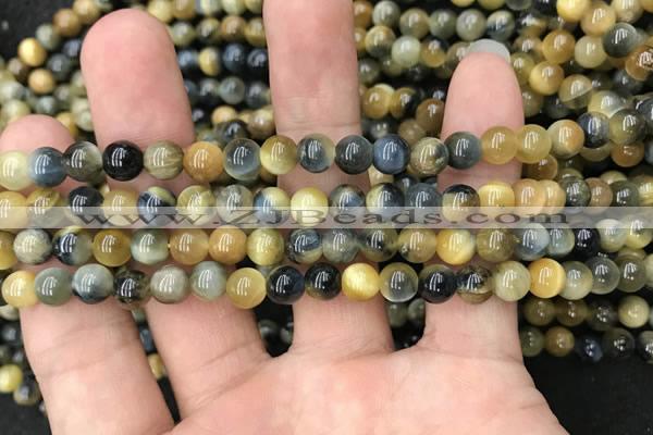 CTE2015 15.5 inches 6mm round golden & blue tiger eye beads wholesale