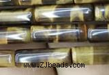 CTE2072 15.5 inches 4*13mm tube yellow tiger eye gemstone beads