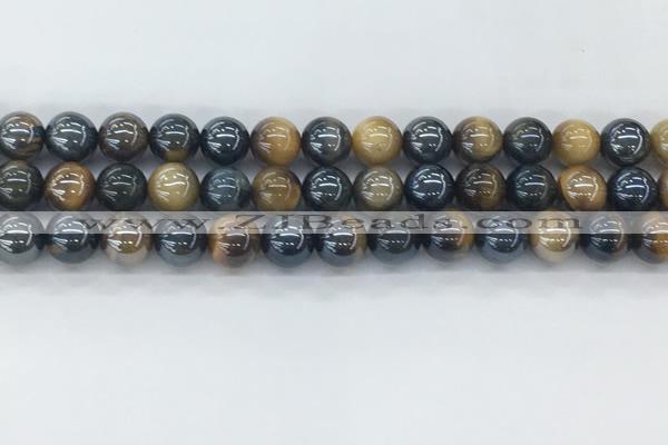 CTE2086 15.5 inches 8mm round AB-color blue & yellow tiger eye beads