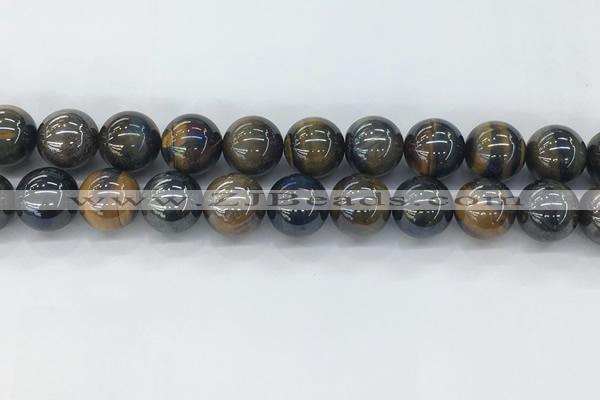 CTE2090 15.5 inches 16mm round AB-color blue & yellow tiger eye beads