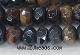 CTE2101 15.5 inches 4*6mm faceted rondelle AB-color mixed tiger eye beads