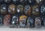 CTE2102 15.5 inches 5*8mm faceted rondelle AB-color mixed tiger eye beads