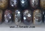 CTE2104 7*12mm faceted rondelle AB-color mixed tiger eye beads