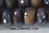 CTE2105 8*14mm faceted rondelle AB-color mixed tiger eye beads