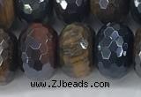 CTE2106 10*16mm faceted rondelle AB-color mixed tiger eye beads