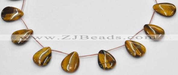 CTE22 13*18mm flat teardrop yellow tiger eye beads Wholesale