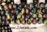 CTE2206 15.5 inches 16mm round mixed tiger eye gemstone beads