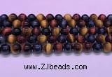 CTE2221 15.5 inches 10mm round colorful tiger eye gemstone beads