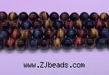 CTE2223 15.5 inches 14mm round colorful tiger eye gemstone beads