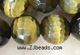 CTE2234 15.5 inches 10mm faceted round yellow tiger eye beads