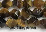 CTE2250 15 inches 6mm faceted nuggets yellow tiger eye beads