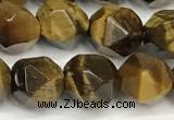 CTE2251 15 inches 8mm faceted nuggets yellow tiger eye beads