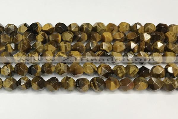 CTE2251 15 inches 8mm faceted nuggets yellow tiger eye beads