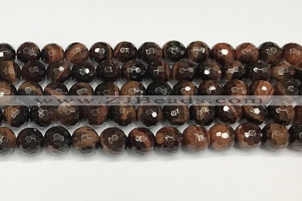 CTE2256 15 inches 10mm faceted round red tiger eye beads
