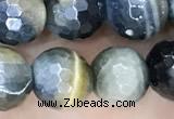 CTE2261 15 inches 8mm faceted round AB-color golden & blue tiger eye beads