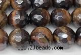 CTE2270 15 inches 6mm faceted round AB-color yellow tiger eye beads