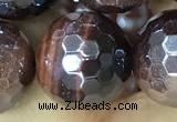 CTE2278 15 inches 12mm faceted round AB-color red tiger eye beads