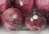 CTE2292 15 inches 12mm faceted round AB-color red tiger eye beads
