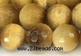 CTE2316 15 inches 8mm faceted round golden tiger eye beads