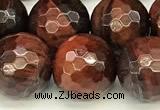 CTE2323 15 inches 12mm faceted round red tiger eye beads