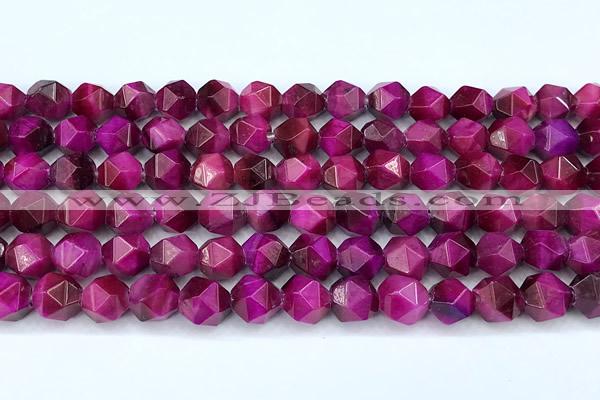 CTE2330 15 inches 8mm faceted nuggets red tiger eye beads, 2mm hole