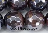 CTE2351 15 inches 10mm faceted round AB-color red tiger eye beads