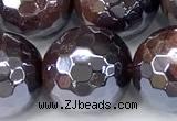 CTE2352 15 inches 12mm faceted round AB-color red tiger eye beads