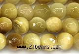 CTE2388 15 inches 6mm faceted round golden tiger eye beads