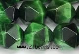 CTE2412 15 inches 10mm faceted round green tiger eye beads