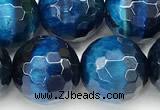 CTE2432 15 inches 12mm facted round blue tiger eye beads
