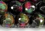 CTE2439 15 inches 10mm faceted round mixed tiger eye beads