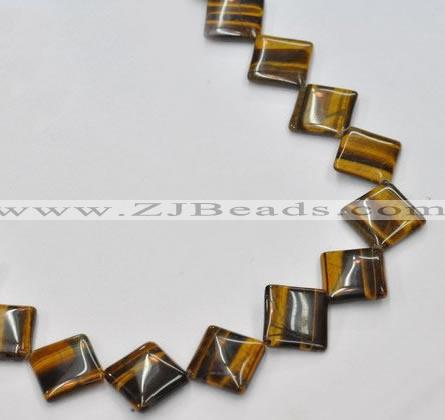 CTE30 15.5 inches 20*20mm diamond yellow tiger eye beads wholesale